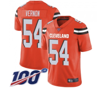 Nike Browns #54 Olivier Vernon Orange Alternate Men's Stitched NFL 100th Season Vapor Limited Jersey