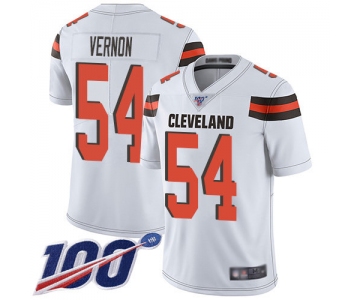 Nike Browns #54 Olivier Vernon White Men's Stitched NFL 100th Season Vapor Limited Jersey