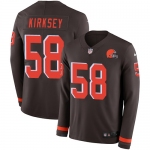 Nike Browns #58 Christian Kirksey Brown Team Color Men's Stitched NFL Limited Therma Long Sleeve Jersey