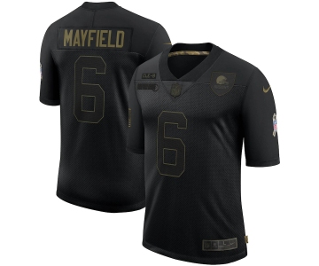 Nike Browns 6 Baker Mayfield Black 2020 Salute To Service Limited Jersey