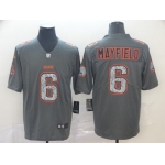 Nike Browns 6 Baker Mayfield Gray Camo Vapor Untouchable Limited Jersey