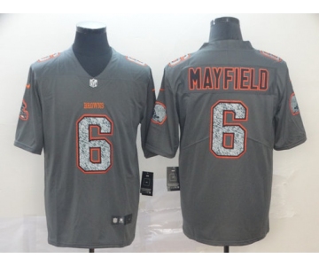 Nike Browns 6 Baker Mayfield Gray Camo Vapor Untouchable Limited Jersey