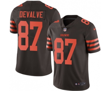 Nike Browns #87 Seth DeValve Brown Men's Stitched NFL Limited Rush Jersey