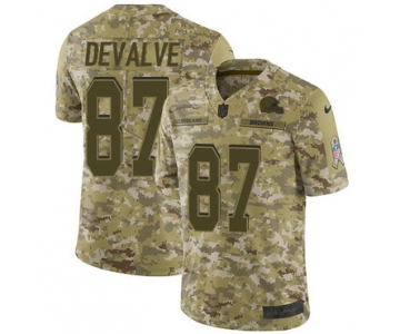 Nike Browns #87 Seth DeValve Camo Men's Stitched NFL Limited 2018 Salute To Service Jersey