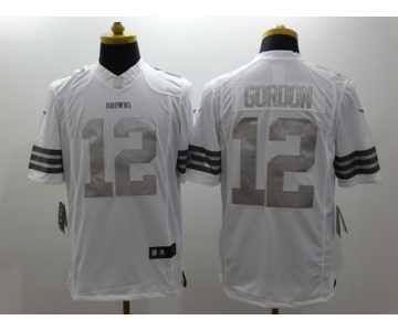 Nike Cleveland Browns #12 Josh Gordon Platinum White Limited Jersey