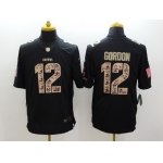 Nike Cleveland Browns #12 Josh Gordon Salute to Service Black Limited Jersey