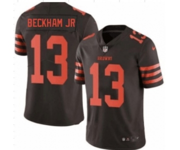 Nike Cleveland Browns 13 Odell Beckham Jr Brown Color Rush Limited Jersey