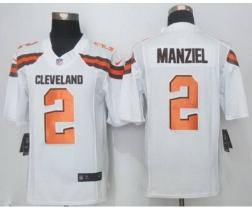 Nike Cleveland Browns #2 Johnny Manziel 2015 White Limited Jersey