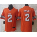 Nike Cleveland Browns #2 Johnny Manziel Orange Limited Jersey