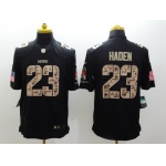 Nike Cleveland Browns #23 Joe Haden Salute to Service Black Limited Jersey