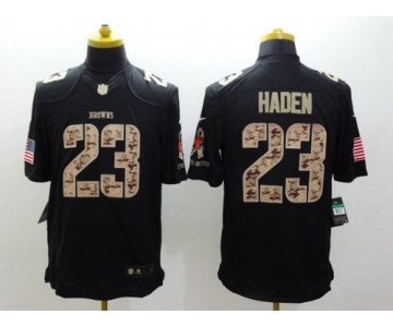 Nike Cleveland Browns #23 Joe Haden Salute to Service Black Limited Jersey