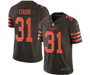 Nike Cleveland Browns #31 Nick Chubb Brown Men's Stitched NFL Limited Rush Jersey