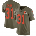 Nike Cleveland Browns #31 Nick Chubb Olive Men's Stitched NFL Limited 2017 Salute to Service Jersey