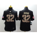 Nike Cleveland Browns #32 Jim Brown Salute to Service Black Limited Jersey