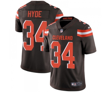 Nike Cleveland Browns #34 Carlos Hyde Brown Team Color Men's Stitched NFL Vapor Untouchable Limited Jersey