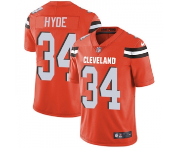 Nike Cleveland Browns #34 Carlos Hyde Orange Alternate Men's Stitched NFL Vapor Untouchable Limited Jersey