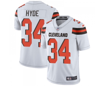 Nike Cleveland Browns #34 Carlos Hyde White Men's Stitched NFL Vapor Untouchable Limited Jersey