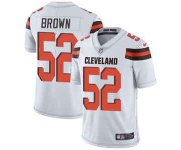 Nike Cleveland Browns #52 Preston Brown White Men's Stitched NFL Vapor Untouchable Limited Jersey