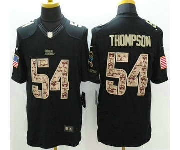 Carolina Panthers #54 Shaq Thompson Nike Salute to Service Nike Black Limited Jersey