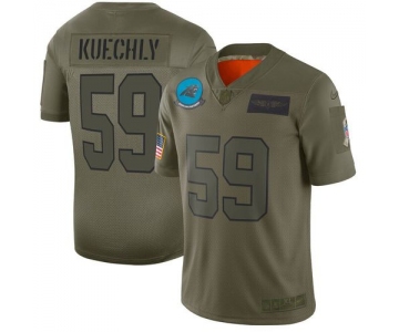 Men Carolina Panthers 59 Kuechly Green Nike Olive Salute To Service Limited NFL Jerseys
