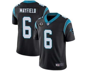 Men's Carolina Panthers 2022 #6 Baker Mayfield Black With 3-star C Patch Vapor Untouchable Limited Stitched Jersey