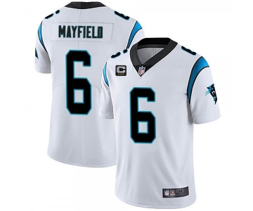 Men's Carolina Panthers 2022 #6 Baker Mayfield White With 3-star C Patch Vapor Untouchable Limited Stitched Jersey