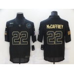 Men's Carolina Panthers #22 Christian McCaffrey Black 2020 Salute To Service Stitched NFL Nike Limited Jersey