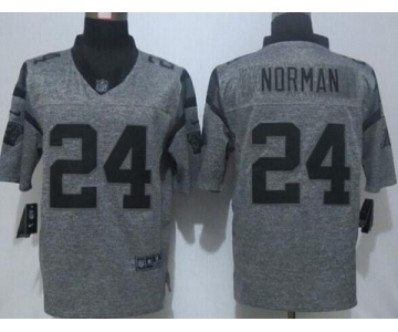 Men's Carolina Panthers #24 Josh Norman Nike Gray Gridiron 2015 NFL Gray Limited Jersey