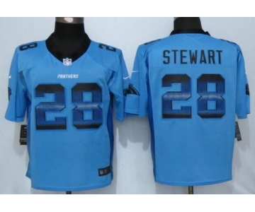 Men's Carolina Panthers #28 Jonathan Stewart Light Blue Strobe 2015 NFL Nike Fashion Jersey