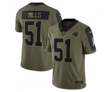 Men's Carolina Panthers #51 Sam Mills Nike Olive 2021 Salute To Service Retired Player Limited Jersey