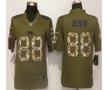 Men's Carolina Panthers #88 Greg Olsen Green Salute to Service 2015 NFL Nike Limited Jersey