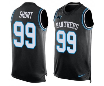 Men's Carolina Panthers #99 Kawann Short Black Hot Pressing Player Name & Number Nike NFL Tank Top Jersey