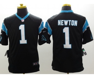 Nike Carolina Panthers #1 Cam Newton Black Limited Jersey