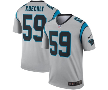 Nike Carolina Panthers 59 Luke Kuechly Silver Inverted Legend Jersey