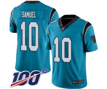 Nike Panthers #10 Curtis Samuel Blue Men's Stitched NFL Limited Rush 100th Season Jersey