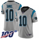 Nike Panthers #10 Curtis Samuel Silver Men's Stitched NFL Limited Inverted Legend 100th Season Jersey