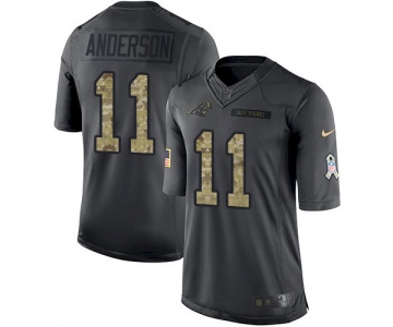 Nike Panthers #11 Robby Anderson Black Men's Stitched NFL Limited 2016 Salute to Service Jersey