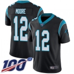 Nike Panthers #12 DJ Moore Black Team Color Men's Stitched NFL 100th Season Vapor Limited Jersey