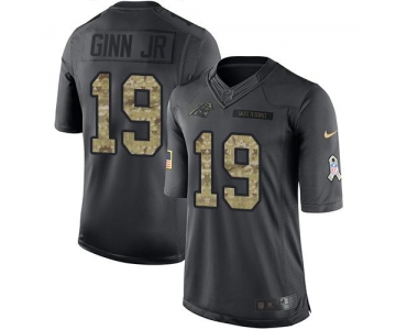 Nike Panthers #19 Ted Ginn Jr Black Men's Stitched NFL Limited 2016 Salute to Service Jersey