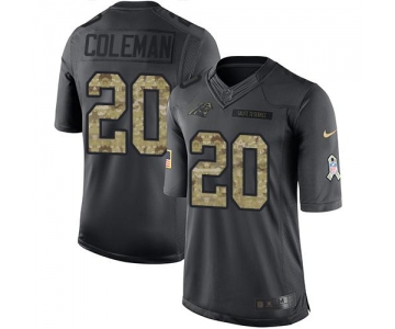 Nike Panthers #20 Kurt Coleman Black Men's Stitched NFL Limited 2016 Salute to Service Jersey