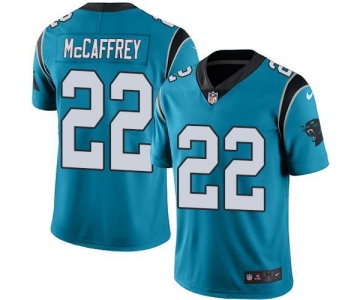 Nike Panthers #22 Christian McCaffrey Blue Men's Stitched NFL Limited Rush Jersey