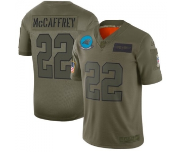 Nike Panthers #22 Christian McCaffrey Camo Men's Stitched NFL Limited 2019 Salute To Service Jersey