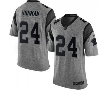 Nike Panthers #24 Josh Norman Gray Men's Stitched NFL Limited Gridiron Gray Jersey