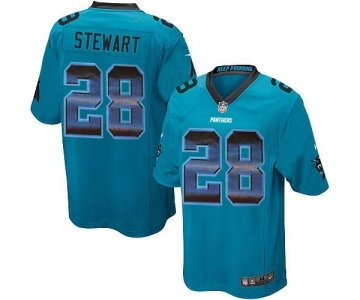 Nike Panthers #28 Jonathan Stewart Blue Alternate Men's Stitched NFL Limited Strobe Jersey
