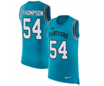Nike Panthers #54 Shaq Thompson Blue Alternate Men's Stitched NFL Limited Rush Tank Top Jersey