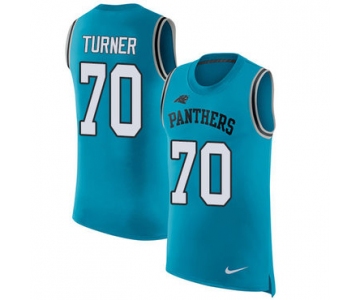 Nike Panthers #70 Trai Turner Blue Alternate Men's Stitched NFL Limited Rush Tank Top Jersey