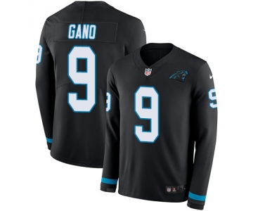 Nike Panthers #9 Graham Gano Black Team Color Men's Stitched NFL Limited Therma Long Sleeve Jersey