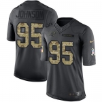 Nike Panthers #95 Charles Johnson Black Men's Stitched NFL Limited 2016 Salute to Service Jersey