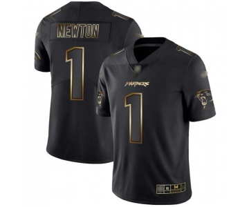 Panthers #1 Cam Newton Black Gold Men's Stitched Football Vapor Untouchable Limited Jersey