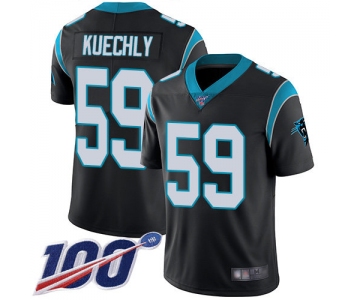 Panthers #59 Luke Kuechly Black Team Color Men's Stitched Football 100th Season Vapor Limited Jersey